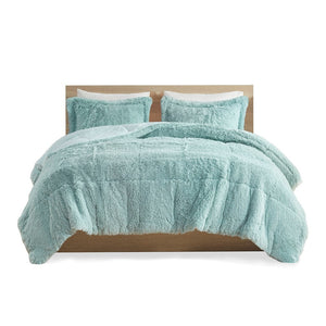King/Cal King Shaggy Long Fur Comforter Mini Set