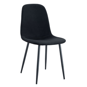 Modern Medieval Style Cushioned Side Chairs Set With Metal Legs For Kitchens