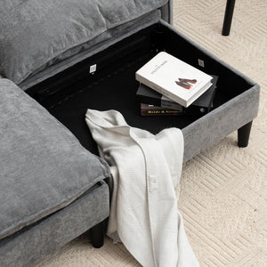 Convertible Combination Sofa With Footstools With Storage