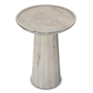 Handcrafted Wooden Accent Table with Sculptural Design - Choice of Color
