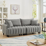 83'' Futon Sofa Bed with Polyester Fabric and Adjustable Backrest