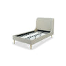 Mid-Century Modern Upholstered Bed With Curved Headboard