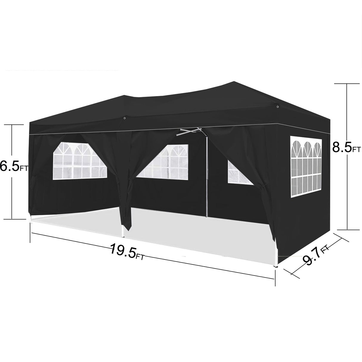 10'x20' EZ Pop Up Canopy Tent with Removable Sidewalls