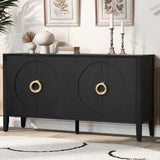 Distinctive Fir Five-Leg Cabinet with Rounded Door Design