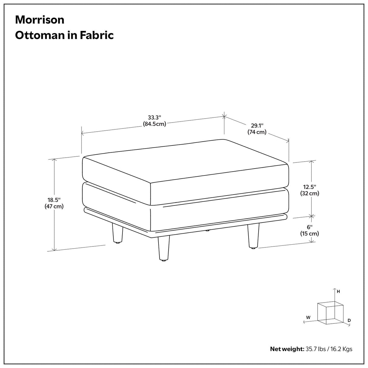 Morrison - Handcrafted Ottoman