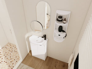 23" Freestanding Bathroom Vanity with Sink and Storage Rack