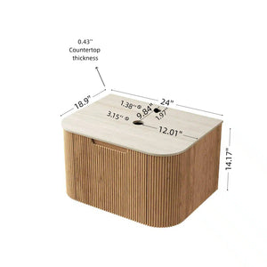 Dina 24'' Wall Mounted Plywood Cabinet with 1 Drawer