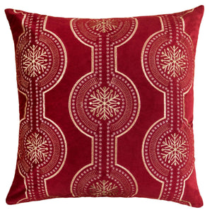 Holiday Throw Pillow With Snowflake Embroidery