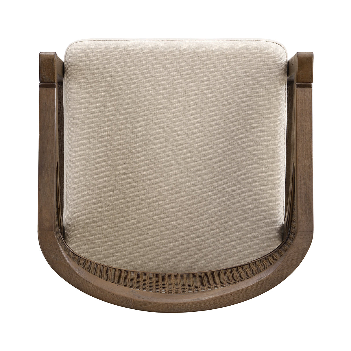 Wooden Frame Dining Chair with Rattan Back, Set of 2