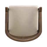 Wooden Frame Dining Chair with Rattan Back, Set of 2