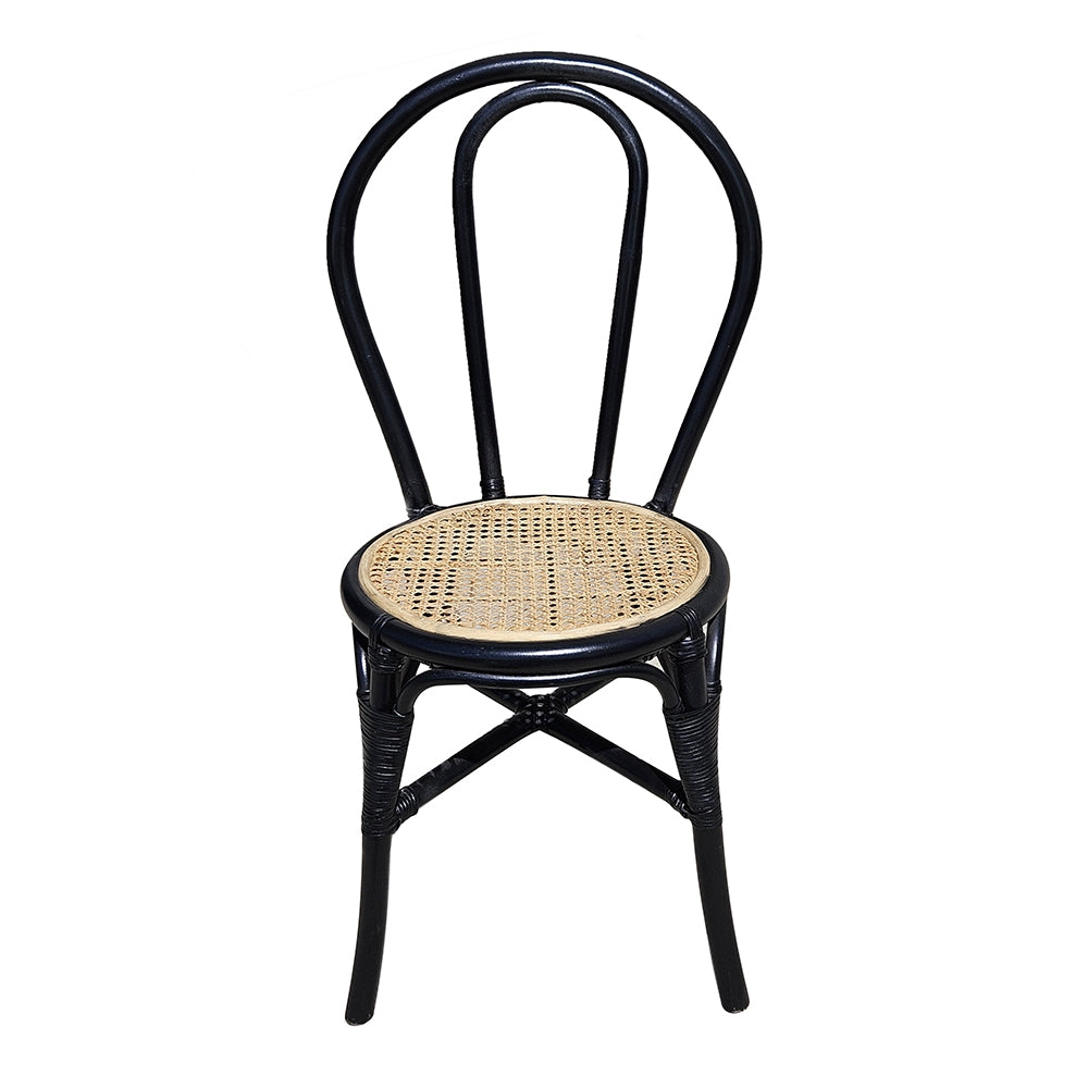 Black Rattan Dining Chair, Set of 2