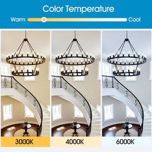 47.24 Inch Matte Black Wagon Wheel Chandelier with 36 Lights