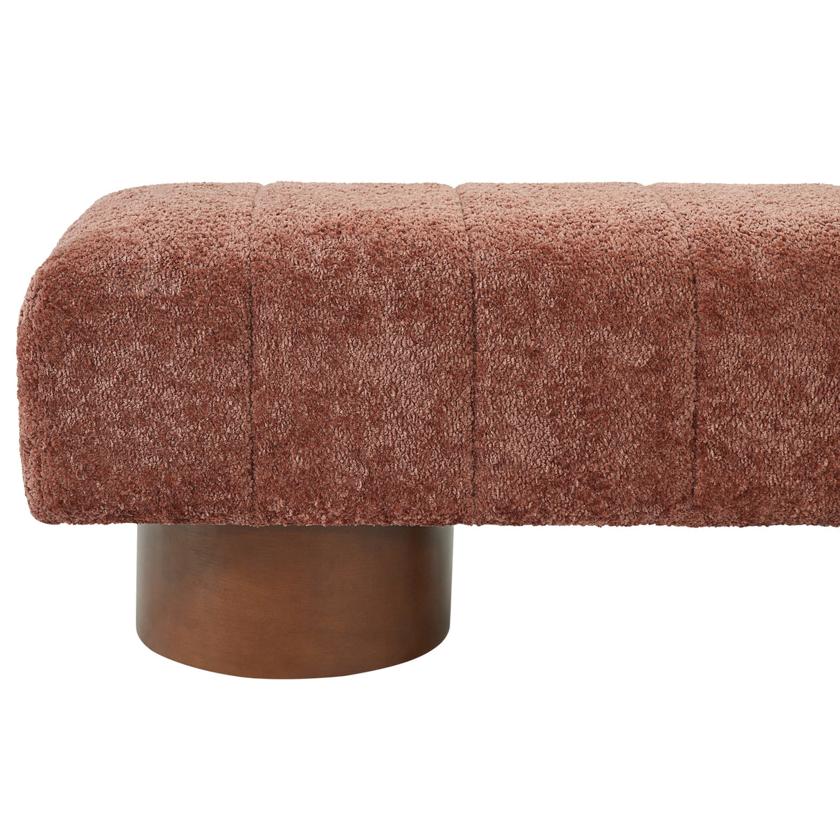 Rust Red Boucle Indoor Dining Bench