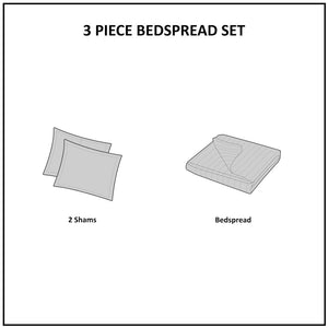 3 Piece Reversible Bedspread Set Seafoam King/Cal King