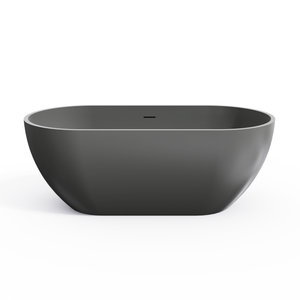 59 Inch Solid Surface Oval Freestanding Bathtub