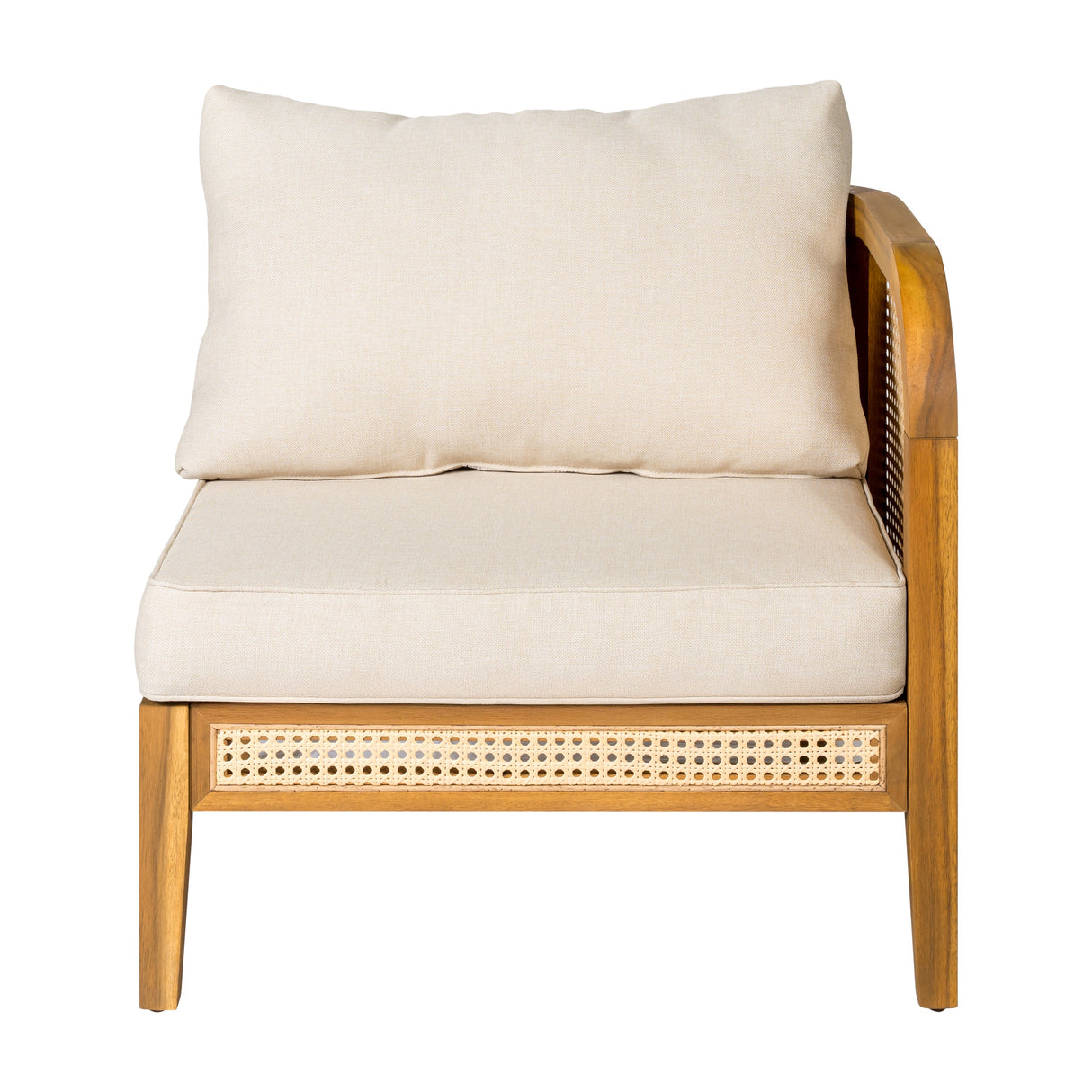 Kirkby Outdoor 5 Seater V-Shaped Acacia Wood Sofa