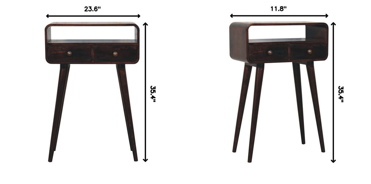 Solid Wood Curved Console Table
