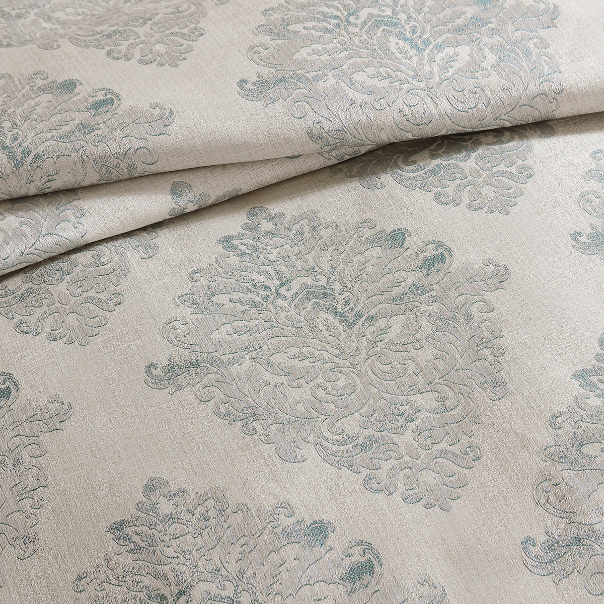 Medallion Jacquard Comforter Set with Decorative Pillows – Serene Blue