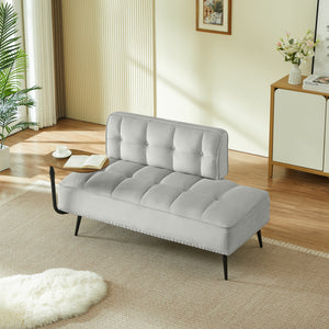 54-Inch Modern Two-Seater Velvet Sofa with Rotating Table