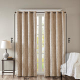 Knitted jacquard damask total blackout grommet top curtain panel pair(2 pcs window panels)