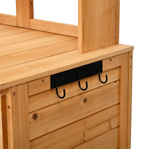 TOPMAX 65.7'' Tall Garden Potting Bench Table with Hutch