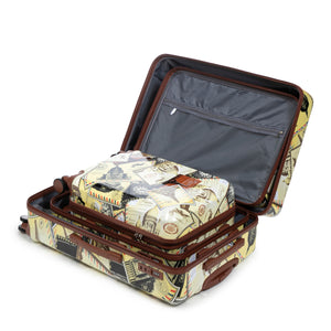 3-Piece PC Spinner Wheel Luggage Set with Printed Pattern