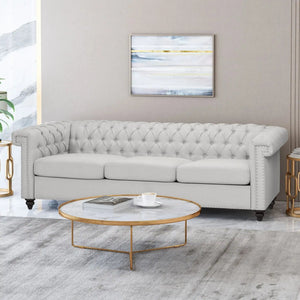 Chesterfield Style 3 Seater Sofa With Deep Button Tufting