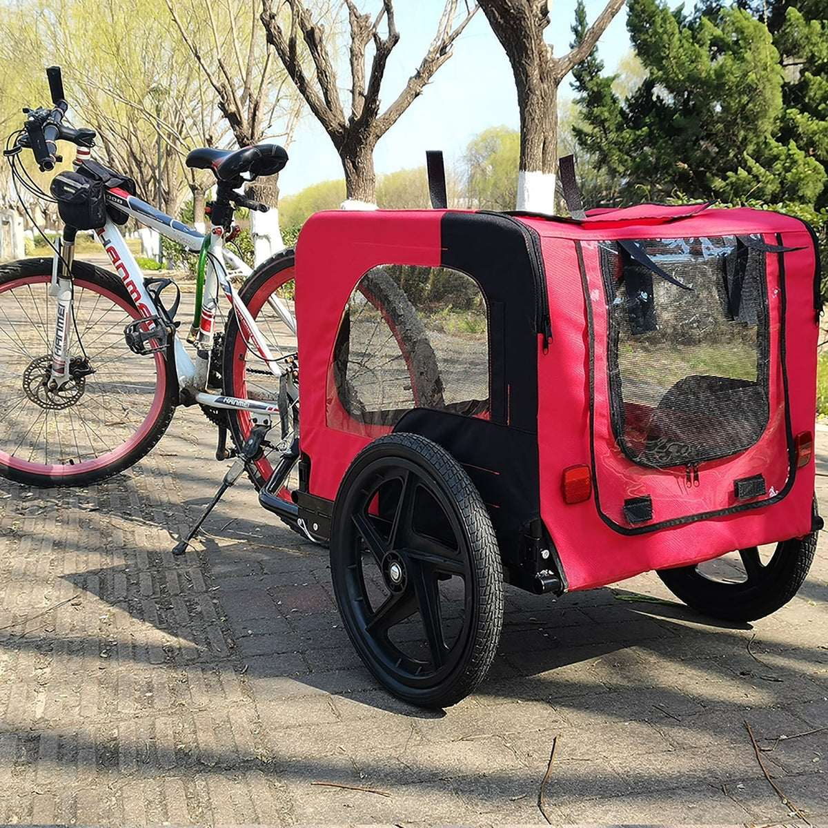 Pet Bike Trailer with Foldable Steel Frame - Small & Medium Pets