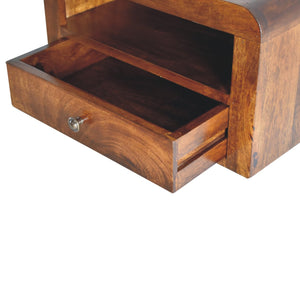 Chunky Chestnut Floating Bedside, 1-Drawer, 1 Open Slot