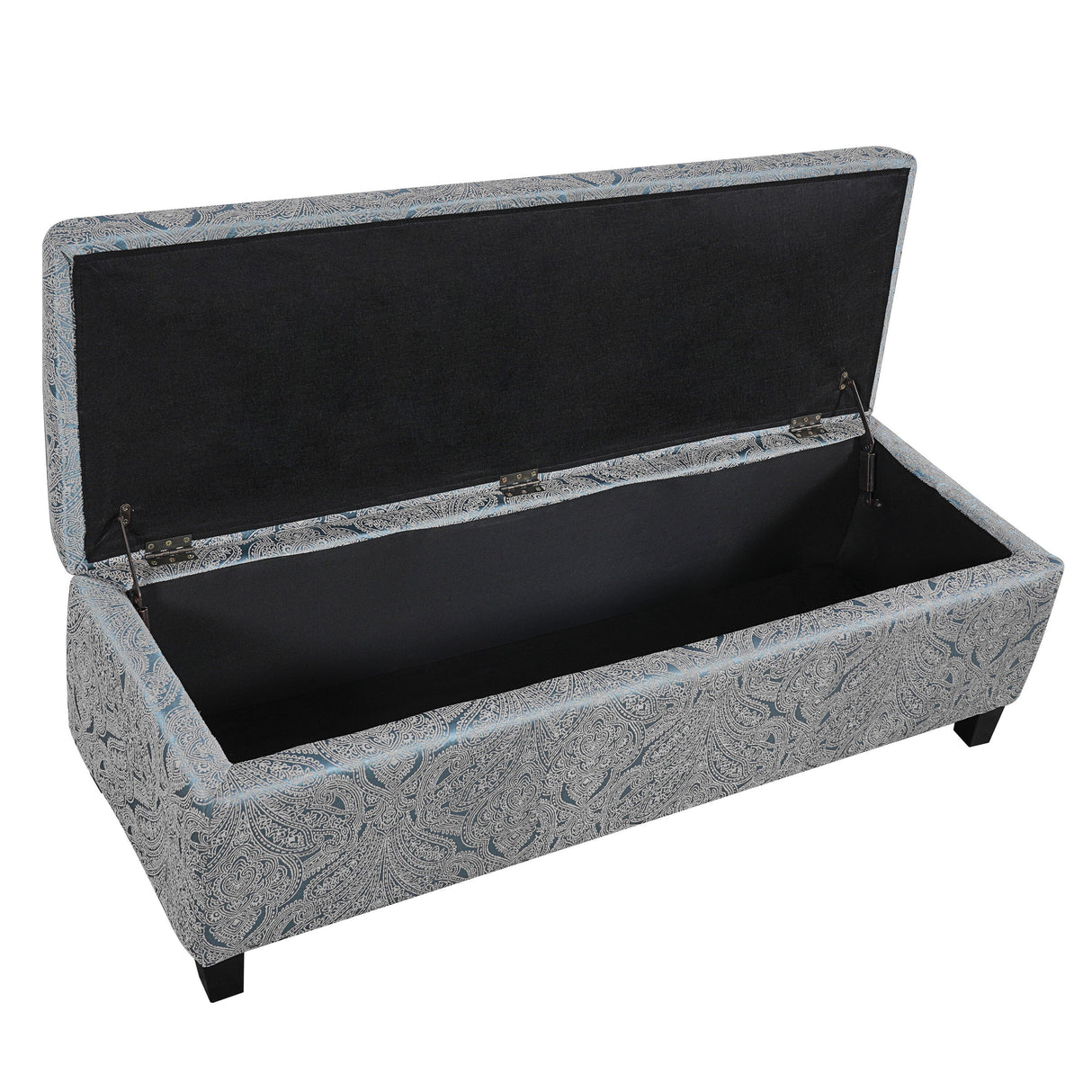 Indoor Jacquard Storage Ottoman Bench
