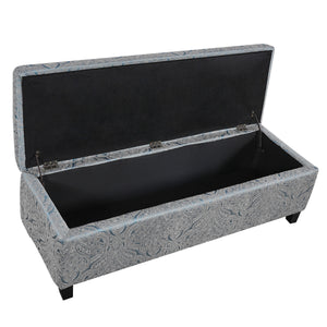 Indoor Jacquard Storage Ottoman Bench