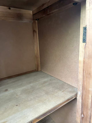 Rustic Natural Aged Brown Solid Wood Transitional Storage Cabinet – 31.89'