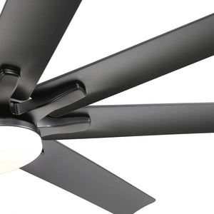 Ceiling Fan With Dimmable LED Light, 8 Blades, Smart Remote Control, Reversible DC Motor For Home Office And Living Spaces - Matte Black