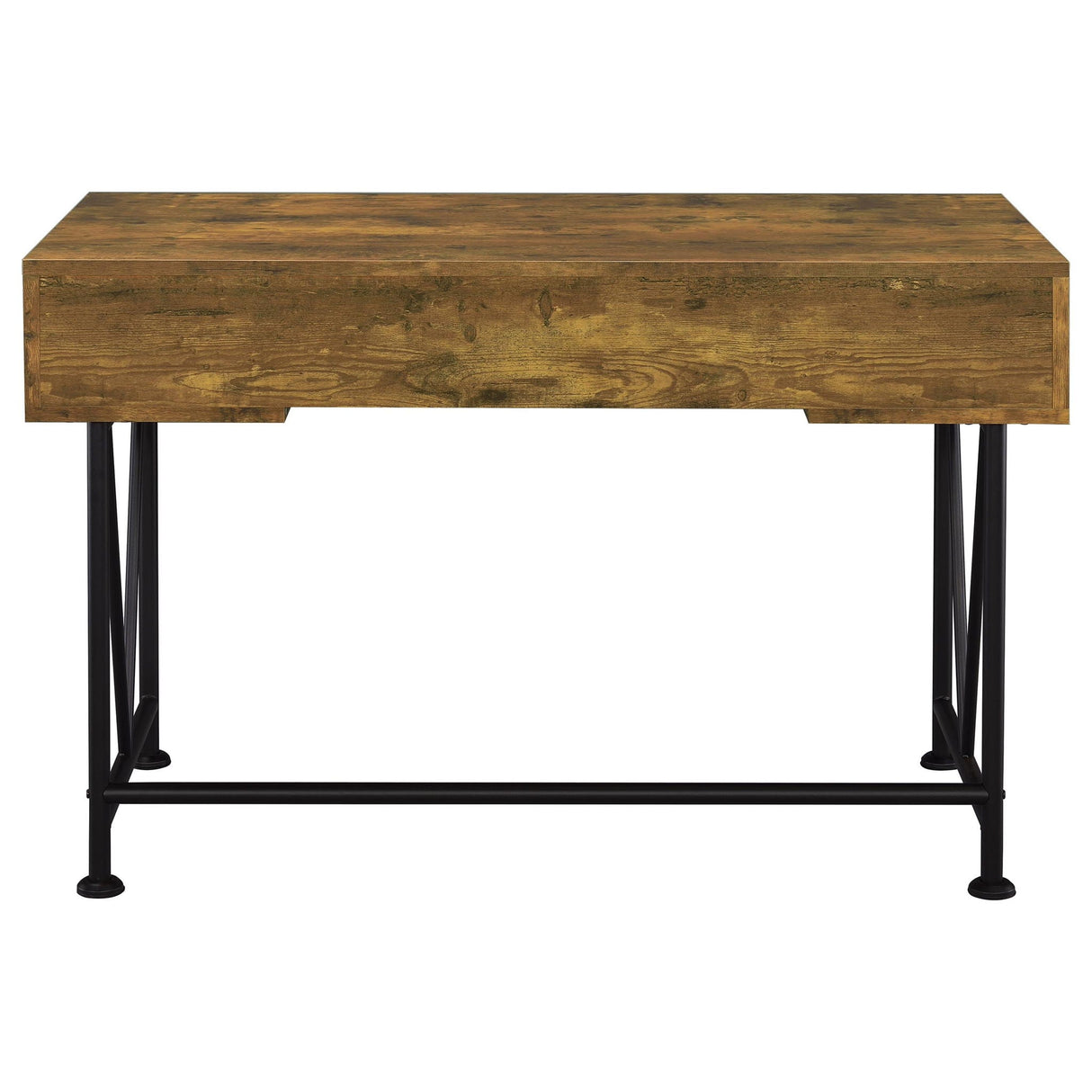 Avon - 2 Piece Computer Desk And Bookcase With 3 Drawers - Rustic Brown