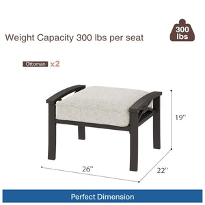 Modern All-Weather Ottomans With Cushions (Set of 2)