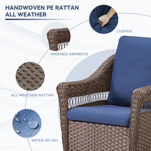 Outdoor Swivel Rocking Wicker Chairs Set of 2