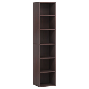 6 Tier Narrow Corner Cube Bookcase with Open Cubes - Light Blue or Dark Brown