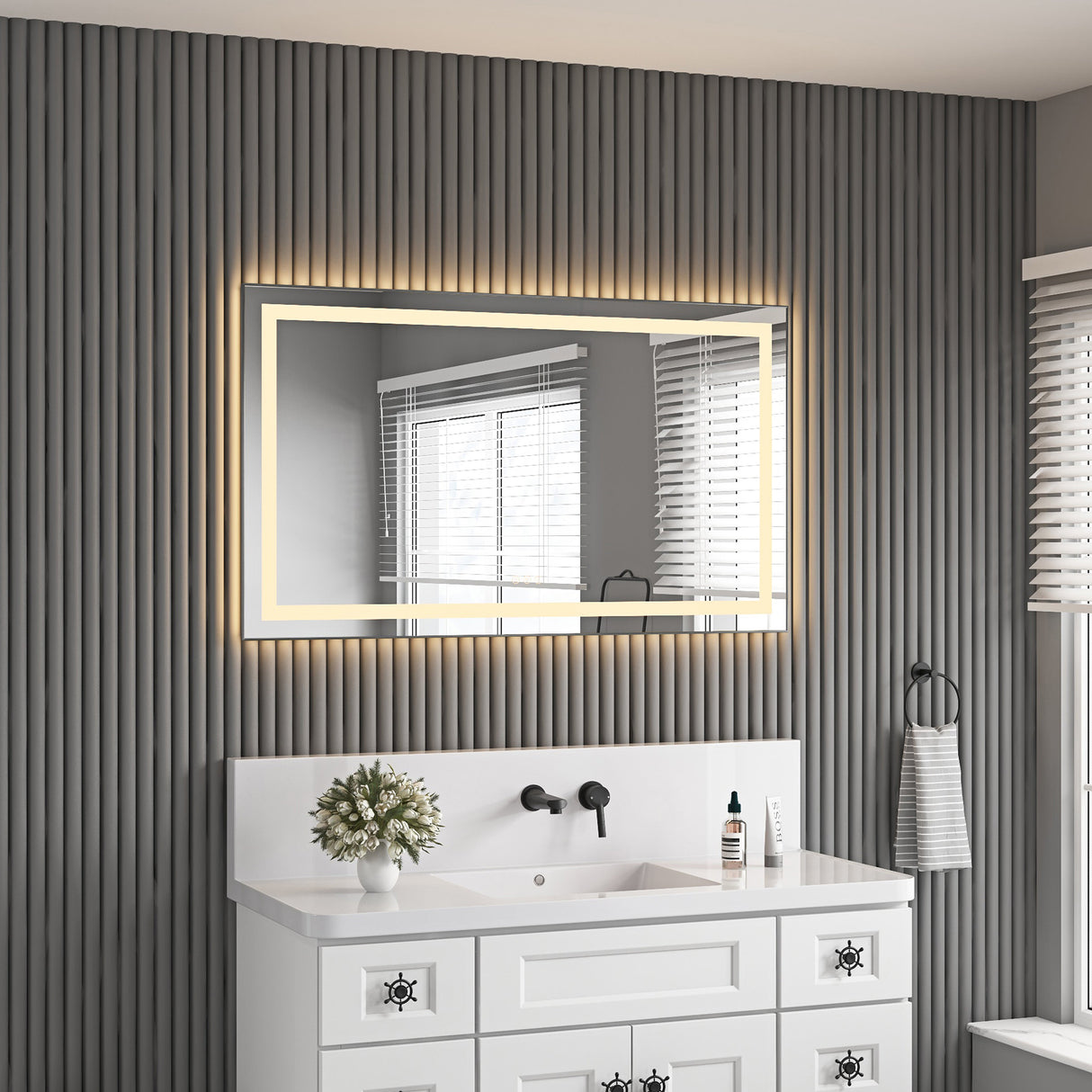 LED Bathroom Mirror with Front and Backlight