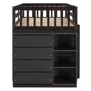 Bunk Bed With 4 Drawers And 3 Shelves