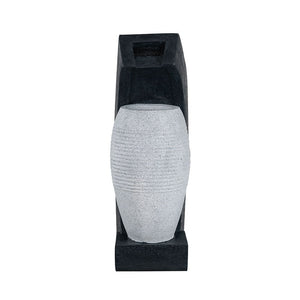 Water Fountain with Vase Design and Integrated Light & Pump - Polyresin
