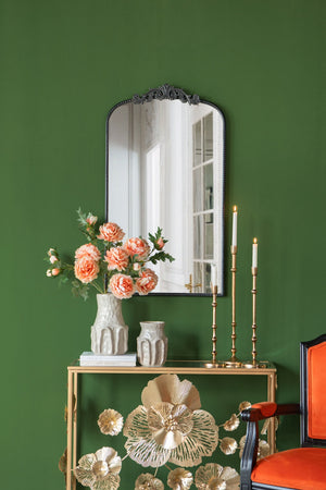 4.5x15.5' Slender Aluminum Taper Candle Holder with Bead Accents, Bronze
