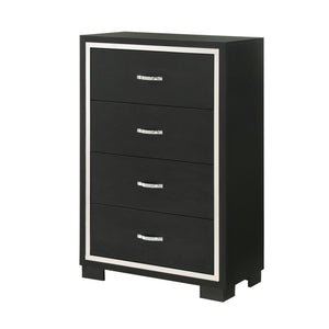 4 Drawer Bedroom Chest With Handles Furniture - Black