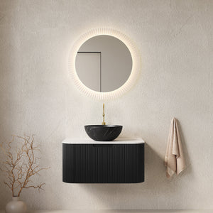 DINA 30" Bathroom Vanity & Sink with Floating Curved Edges