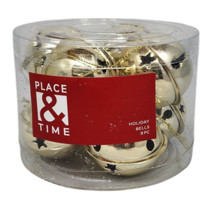 Jingle Bells (8 pack) - 50mm - Gold