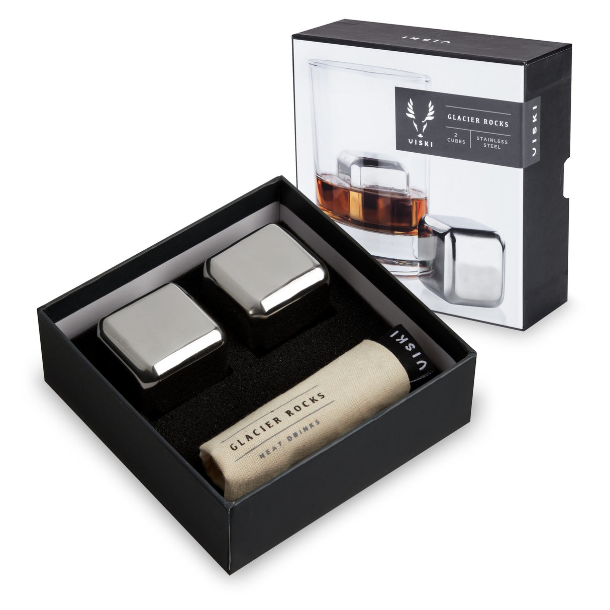 Glacier-rocks®-large-stainless-steel-cubes-viski®-Ice-Buckets