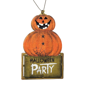 Wooden Halloween Ornament -  Pumpkin Stack