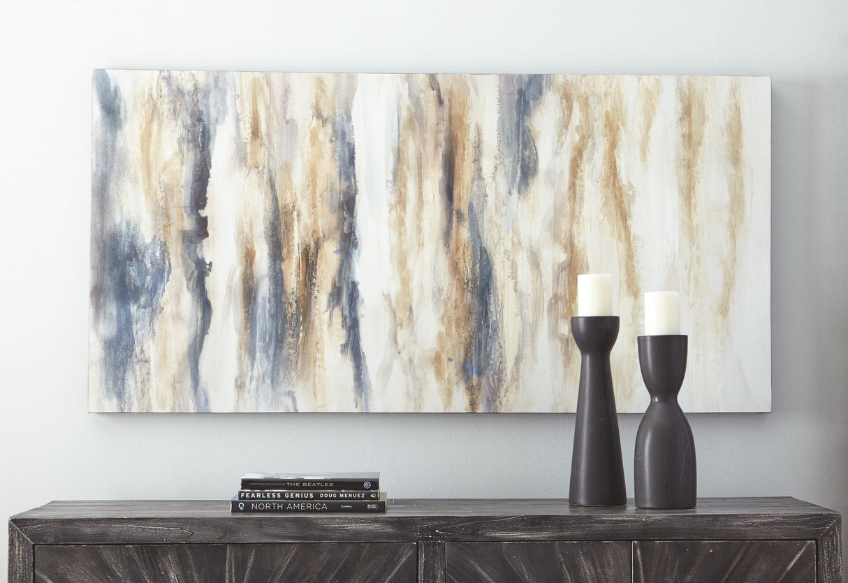 Joely - Wall Art - Blue / Tan
