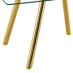 Rectangular Design Dining Table - Gold