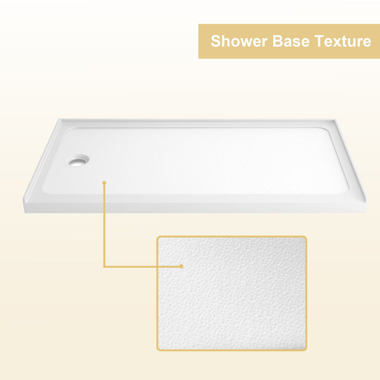 Shower Base Drain With Single Threshold Design