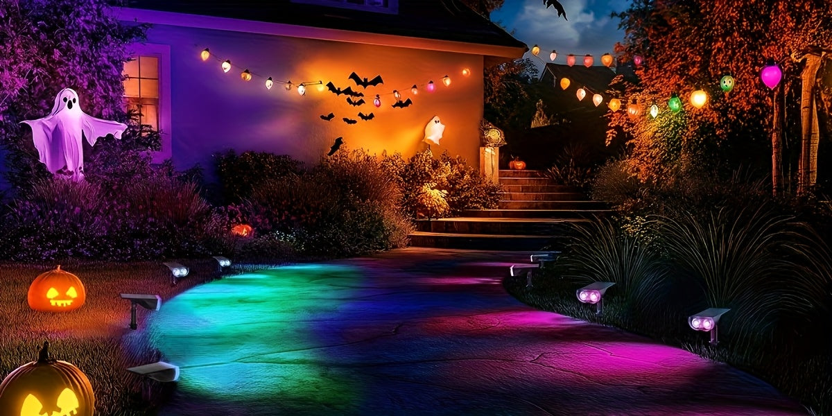 RGB Solar Spotlights Outdoor – Color Changing Waterproof Lights for Yard & Garden